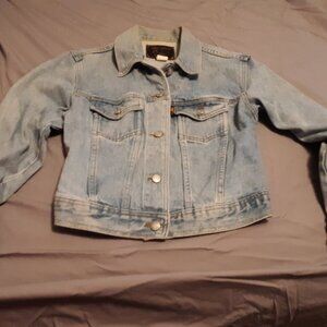 Ladies and Girls Denim Jacket, factory Worn.  Beautiful V Fit.